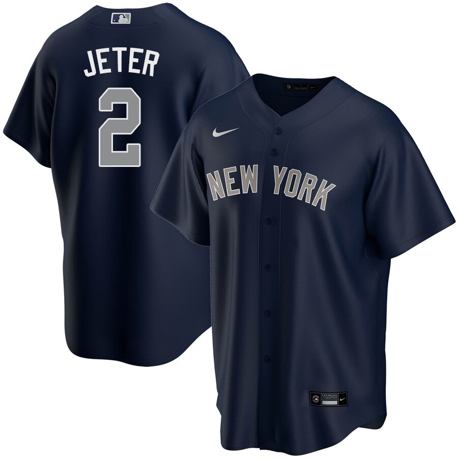 2020 Nike Men #2 Derek Jeter New York Yankees Baseball Jerseys Sale-Navy
